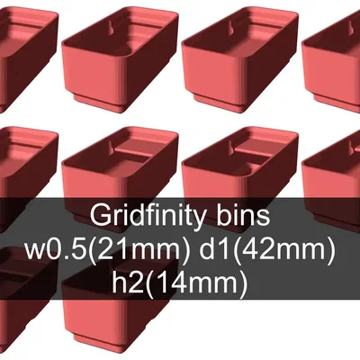 Bộ sưu tập Gridfinity cups height 2 (18mm)