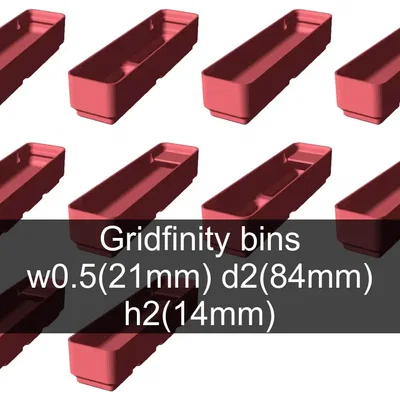 Bộ sưu tập Gridfinity cups height 2 (18mm)