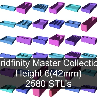 Bộ sưu tập Gridfinity cups cao 6 (46mm)