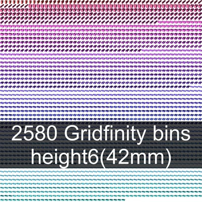 Bộ sưu tập Gridfinity cups cao 6 (46mm)