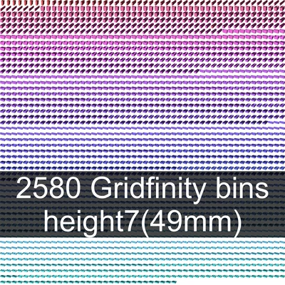 Bộ sưu tập Gridfinity cups cao 7 (53mm)