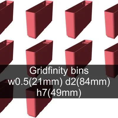 Bộ sưu tập Gridfinity cups cao 7 (53mm)