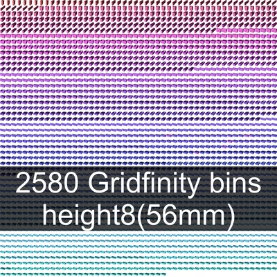 Bộ sưu tập Gridfinity cups cao 8 (60mm)