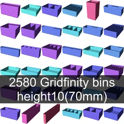 Bộ sưu tập Gridfinity cups height 10 (74mm)