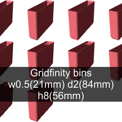 Bộ sưu tập Gridfinity cups cao 8 (60mm)