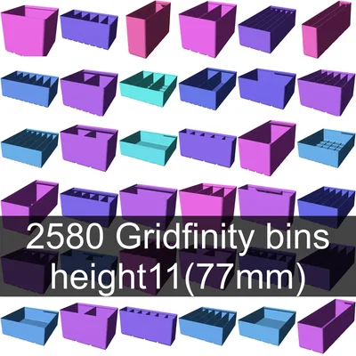 Bộ sưu tập Gridfinity cups height 11 (81mm)