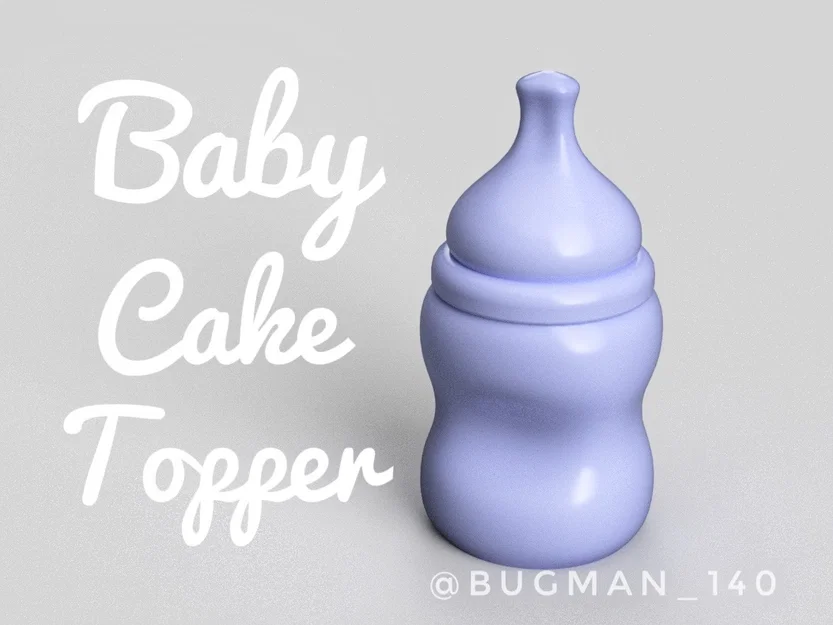 Baby Cake Topper – Bình sữa em bé dễ thương trang trí bánh - Image 1