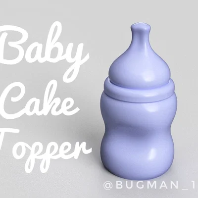 Baby Cake Topper – Bình sữa em bé dễ thương trang trí bánh