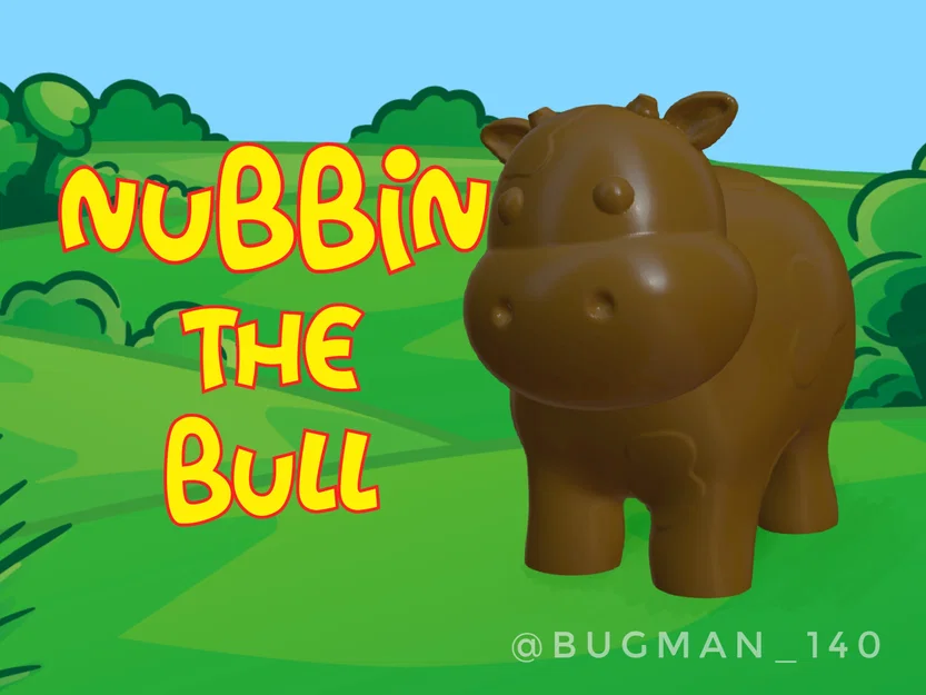 Nubbin the Bull – Chú bò tót nhỏ vui tính in 3D (Zero Support) - Image 1