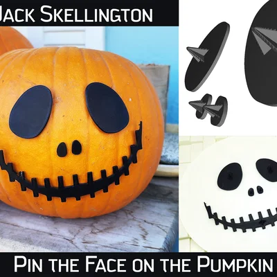 Bộ phụ kiện trang trí bí ngô Jack Skellington in 3D nhanh chóng