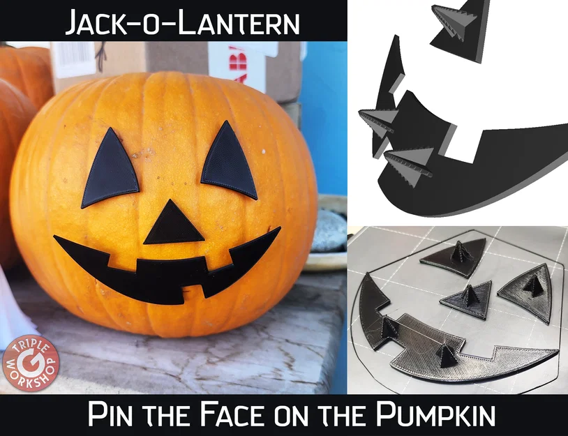 Mô hình 3D trang trí mặt bí ngô Halloween độc đáo - In nhanh dễ dùng - Image 1