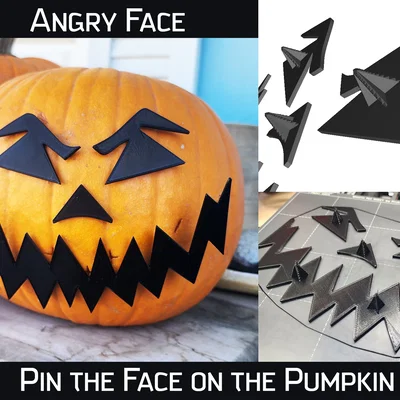 Bộ phụ kiện in 3D Angry Face trang trí bí ngô Halloween độc đáo
