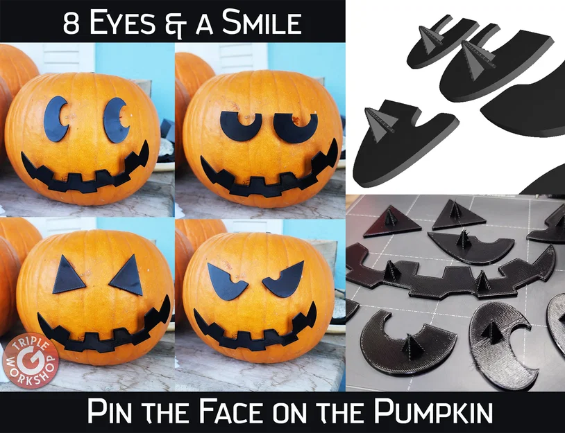Bộ phụ kiện trang trí bí ngô Halloween 8 Eyes & a Smile - Image 1