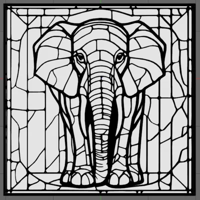 Tranh treo tường Voi (Stained Glass)