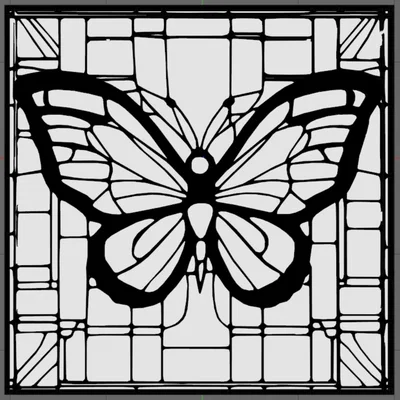Tranh treo tường Bướm kính màu (Stained Glass)