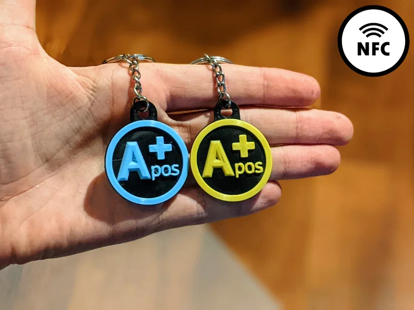 Móc khóa nhóm máu – kèm NFC Tag - Image 1