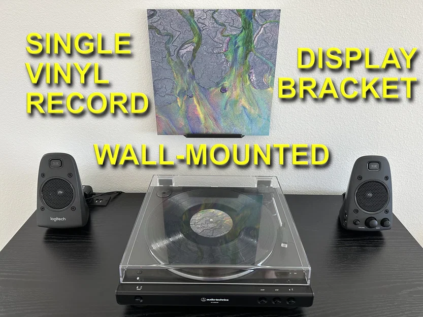 Giá treo tường trưng bày 1 đĩa vinyl (Single Vinyl Record Wall-Mounted Display Bracket) - Image 1