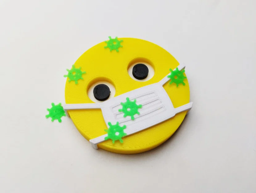Huy hiệu 3D emoji đeo khẩu trang – nhắc nhở phòng dịch corona - Image 2
