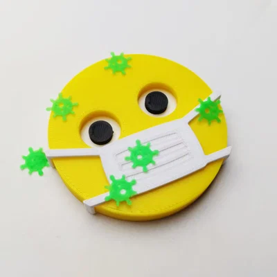 Huy hiệu 3D emoji đeo khẩu trang – nhắc nhở phòng dịch corona