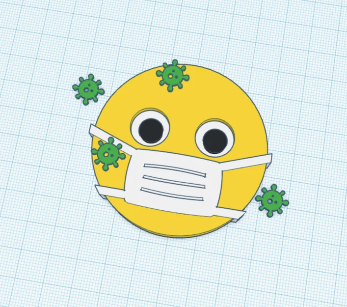 Huy hiệu 3D emoji đeo khẩu trang – nhắc nhở phòng dịch corona - Image 5