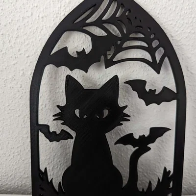 Mô hình trang trí Halloween Cat: Chú mèo đen huyền bí in 3D