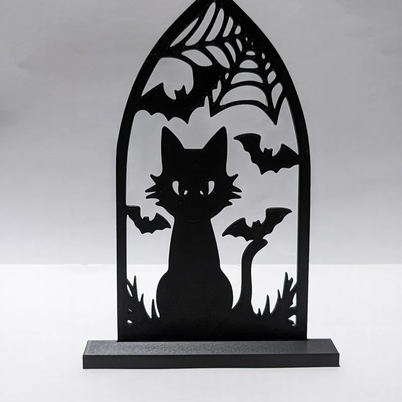 Mô hình trang trí chú mèo Halloween kèm đế đứng cực xinh