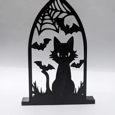 Mô hình trang trí chú mèo Halloween kèm đế đứng cực xinh