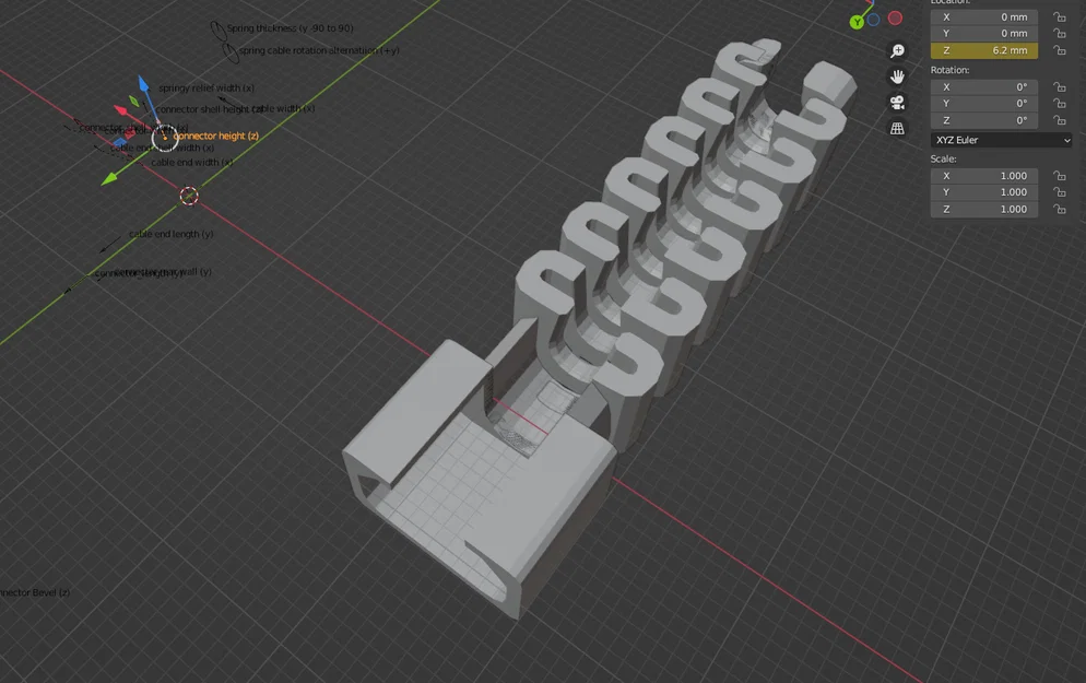 Cable Saver (parametric .blend) – Ốp bảo vệ đầu cáp parametric - Image 2