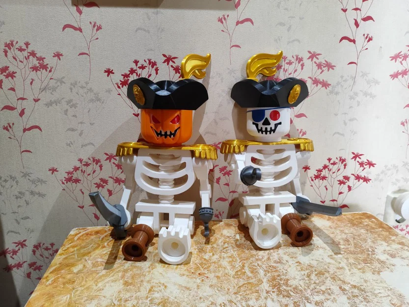Đầu bí ngô 3D cho mô hình Lego Skeleton (Pumpkin Lego Skeleton) - Image 2