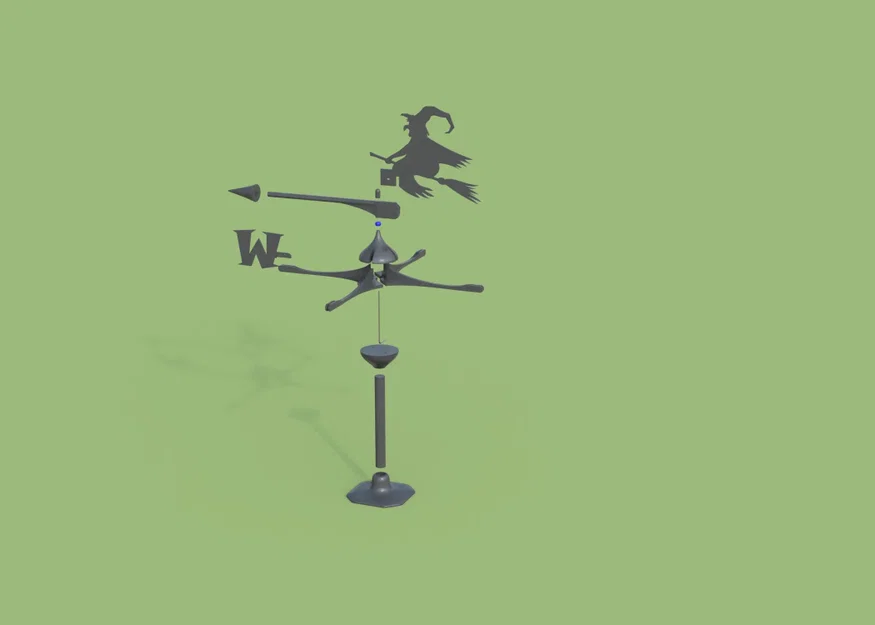 Weather-witch – Cánh gió (wind vane) hình phù thủy thay được - Image 3