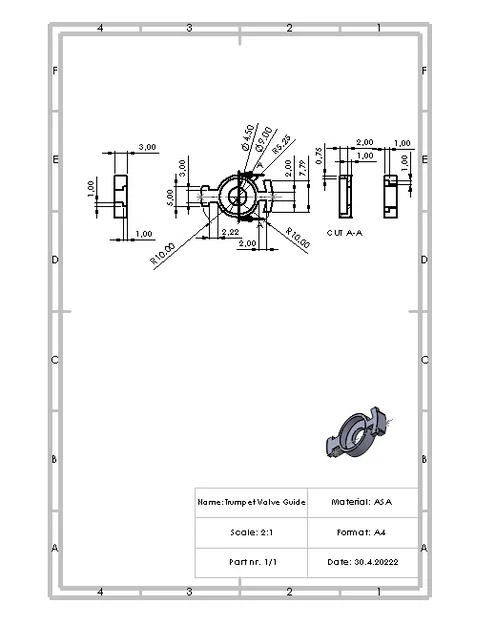 Trumpet Valve Guide (Cữ dẫn van kèn trumpet) - Image 3