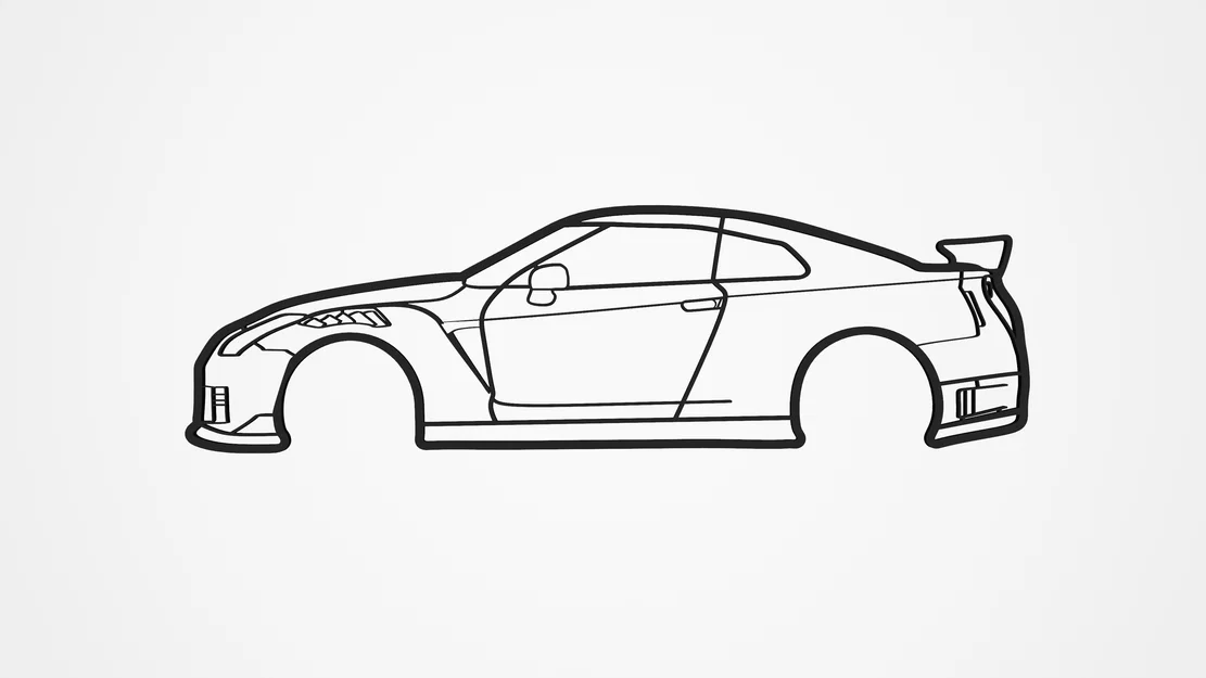 Tranh treo tường silhouette Nissan GT-R R35 - Image 1
