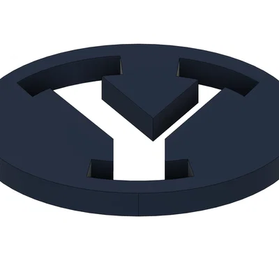Mô hình logo BYU (BYU Logo) thiết kế tối giản cho in 3D