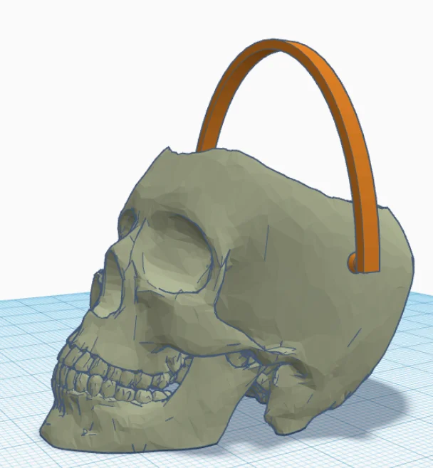 Mẫu in 3D tô đựng kẹo hình đầu lâu Halloween độc đáo