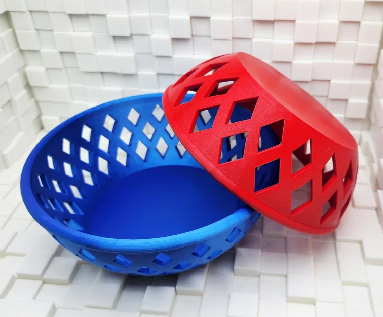 Mẫu khay đựng đồ 3D họa tiết kim cương (Wide Diamond Lattice Bowls) - Image 2