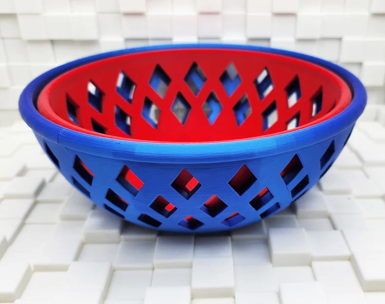 Mẫu khay đựng đồ 3D họa tiết kim cương (Wide Diamond Lattice Bowls) - Image 3