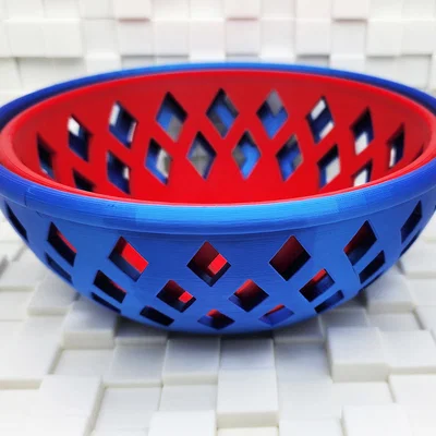 Mẫu khay đựng đồ 3D họa tiết kim cương (Wide Diamond Lattice Bowls)