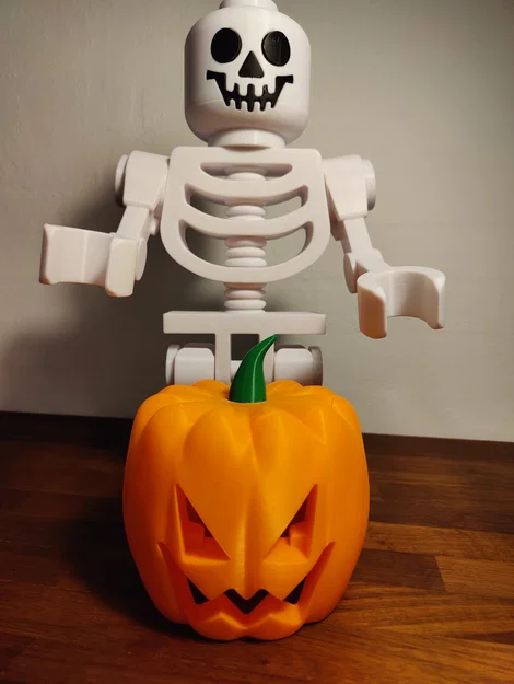 Mũ bí ngô Halloween cho mô hình bộ xương phong cách Lego - Image 3