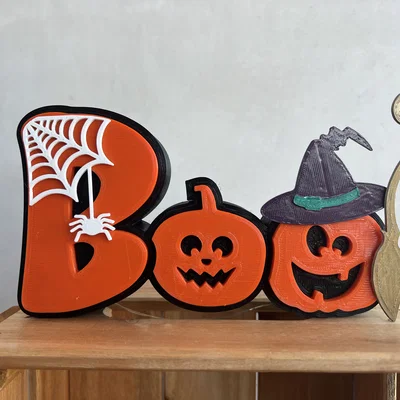 Bảng Chữ “Boo” Halloween (Halloween Boo Sign)