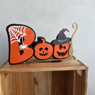 Bảng Chữ “Boo” Halloween (Halloween Boo Sign)