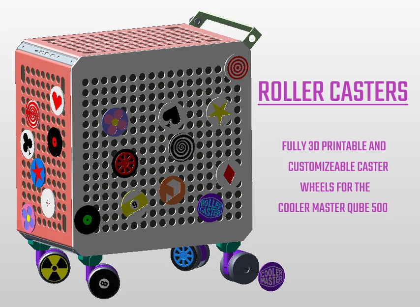 Roller Casters! Bánh xe caster tùy biến cho Cooler Master Qube 500 - Image 1
