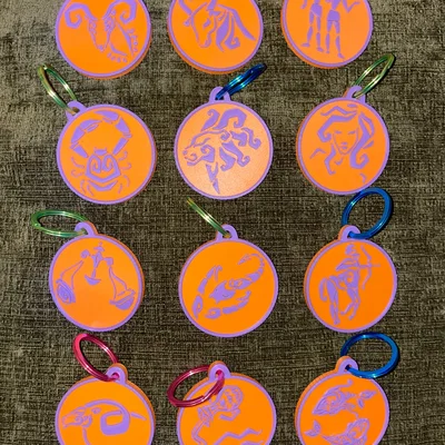 Dấu Hiệu 12 Cung Hoàng Đạo - Móc Khóa (Key Chain/Key Ring/Key Tag)
