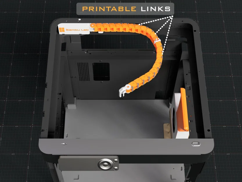 Bambu Lab P1P Printable Cable Drag Chain (xích dẫn cáp in 3D) - Image 1
