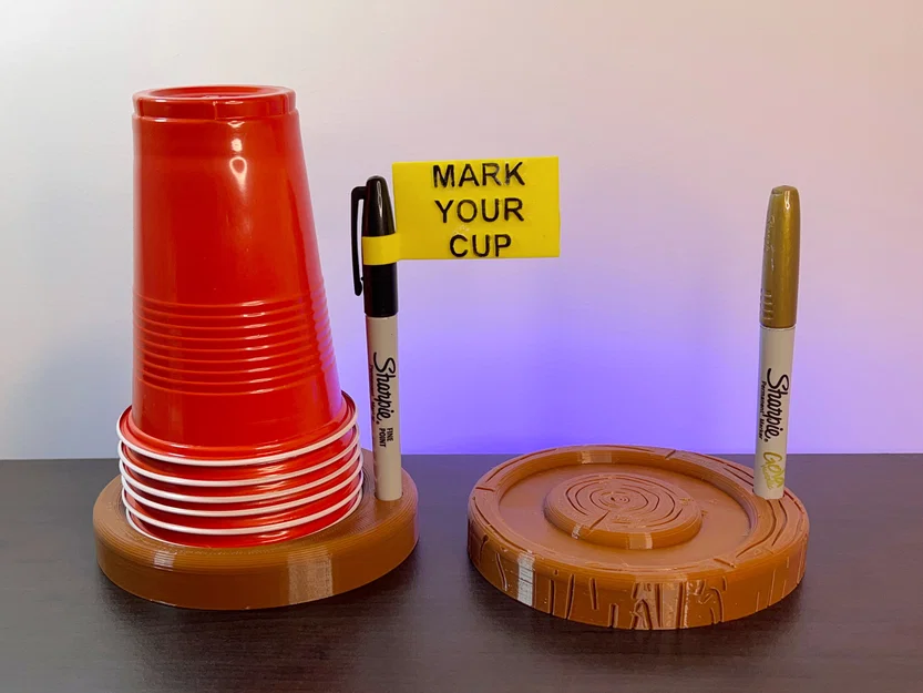 Dispenser ly PartyCup kèm khay giữ bút Sharpie - Image 1