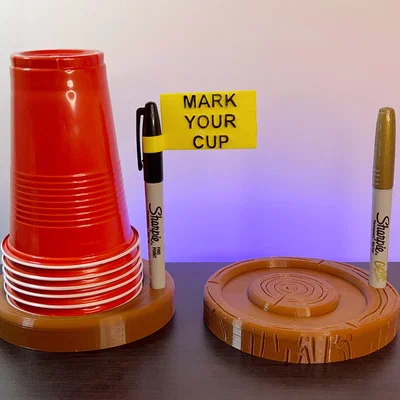 Dispenser ly PartyCup kèm khay giữ bút Sharpie