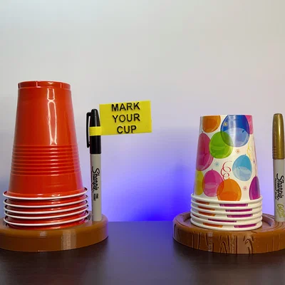 Dispenser ly PartyCup kèm khay giữ bút Sharpie