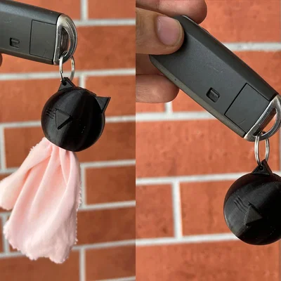 Túi đựng khăn lau kính (eyeglasses wipe pouch) gắn móc khóa