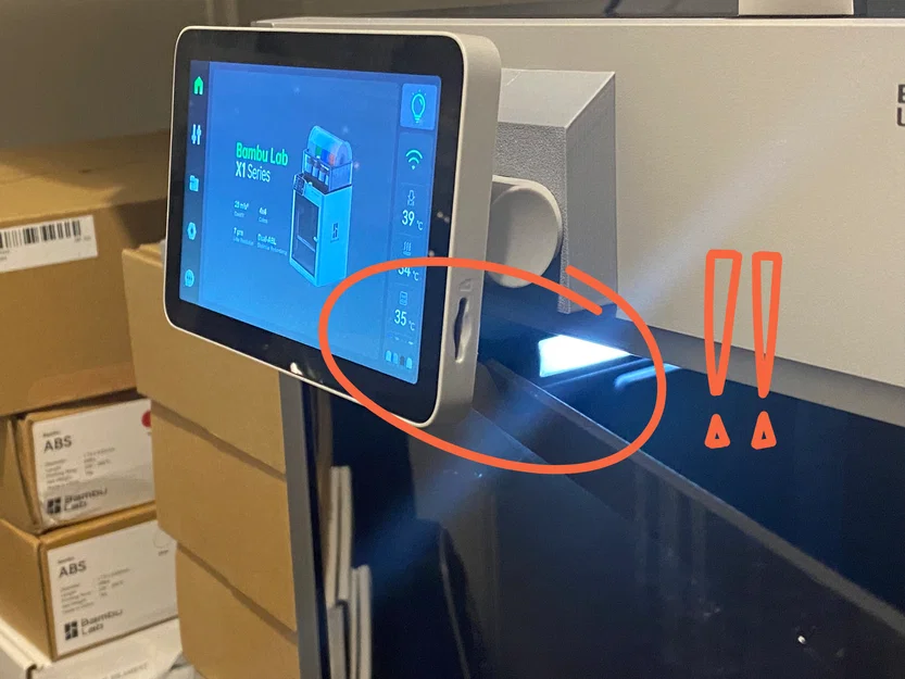 Bambu Lab X1C/X1 - Ngàm hạ màn hình Touch Screen Low Mount V2 (-21mm/-13mm) - Image 9