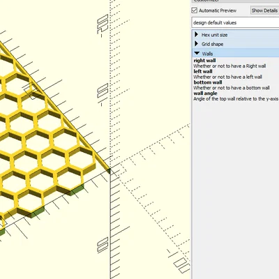 Vách HoneyComb Tham Số với Vách Trên Nghiêng