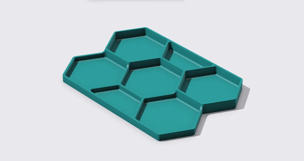 (Bản nhỏ hơn) Khay lục giác đựng linh kiện – Less Thin Hexagon Parts Tray - Image 1